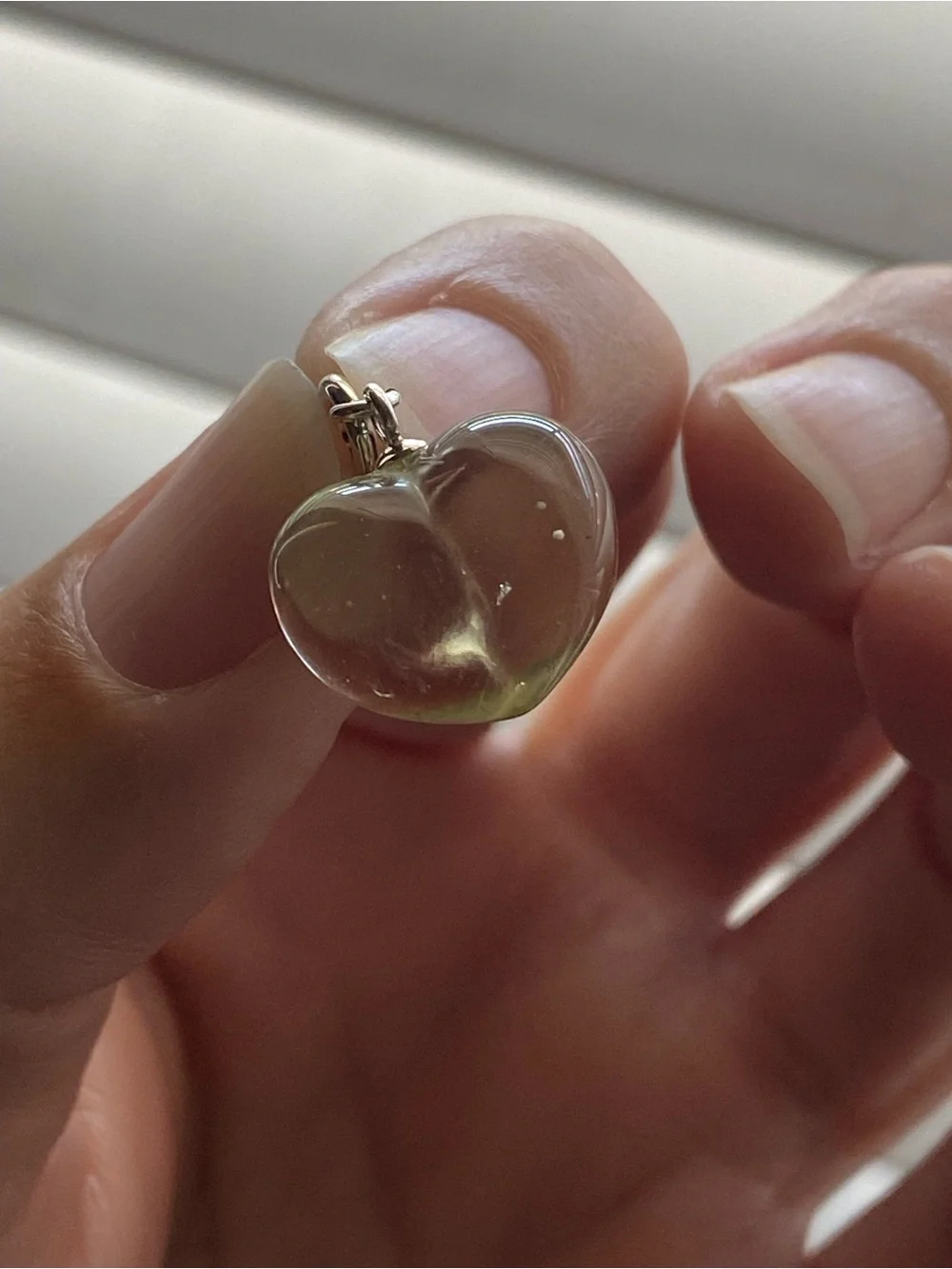Natural Libyan Desert Glass Heart Charm or Pendant